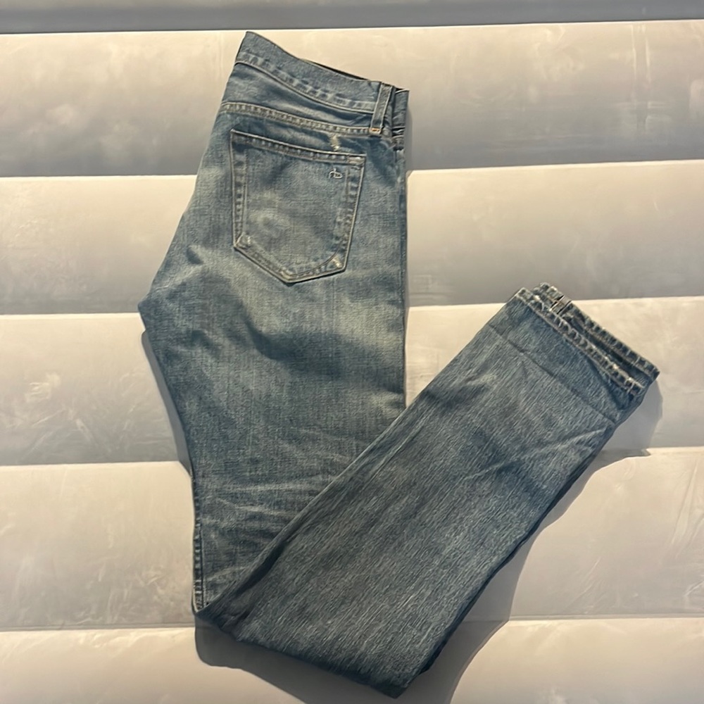 $325 Rag & Bone Size 30 Slim Leg Distressed Style Jeans Pants NWOT - Picture 5 of 9